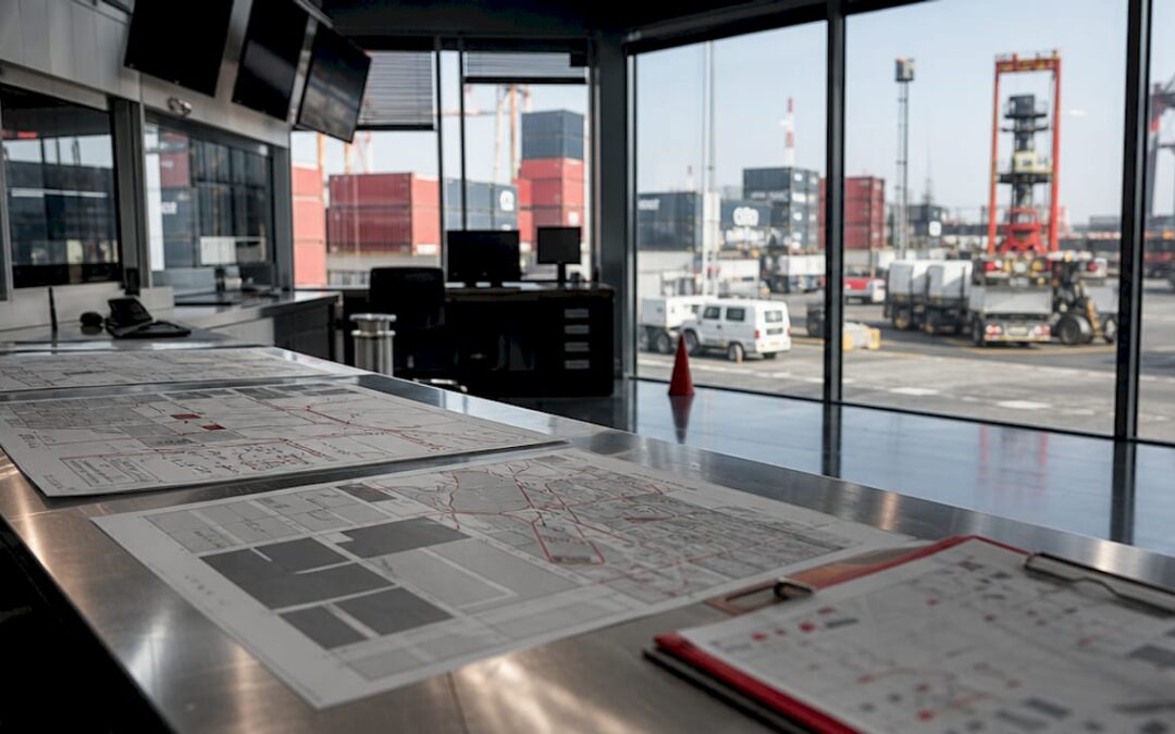 Logistics manager reviewing on-site fuel delivery plans