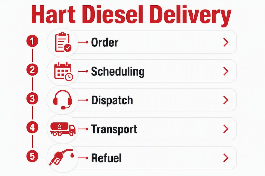 Infographic showing hart diesel delivery process steps