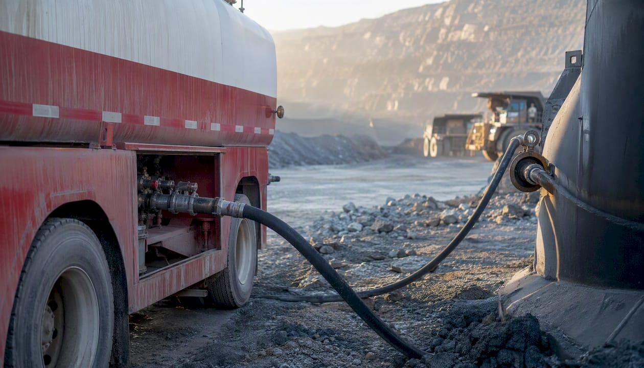 Fuel delivery truck refueling equipment tank