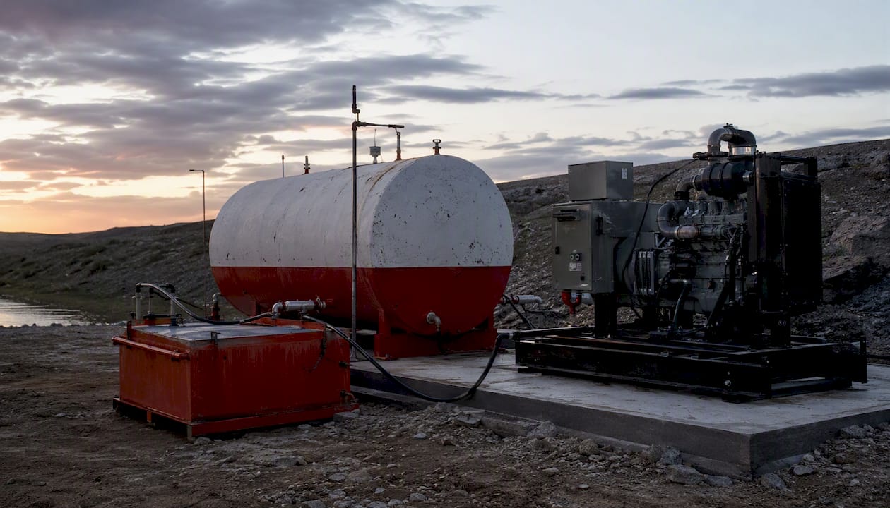 Diesel vs. Natural Gas Generators: A Facilities Manager's Guide 2 Diesel generator with fuel storage tanks outside