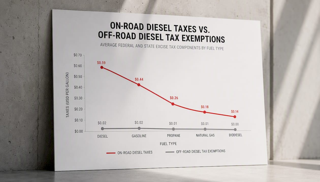 Diagram showing off-road diesel tax savings