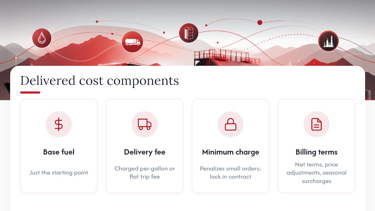 Diagram showing components of red dye diesel delivered cost