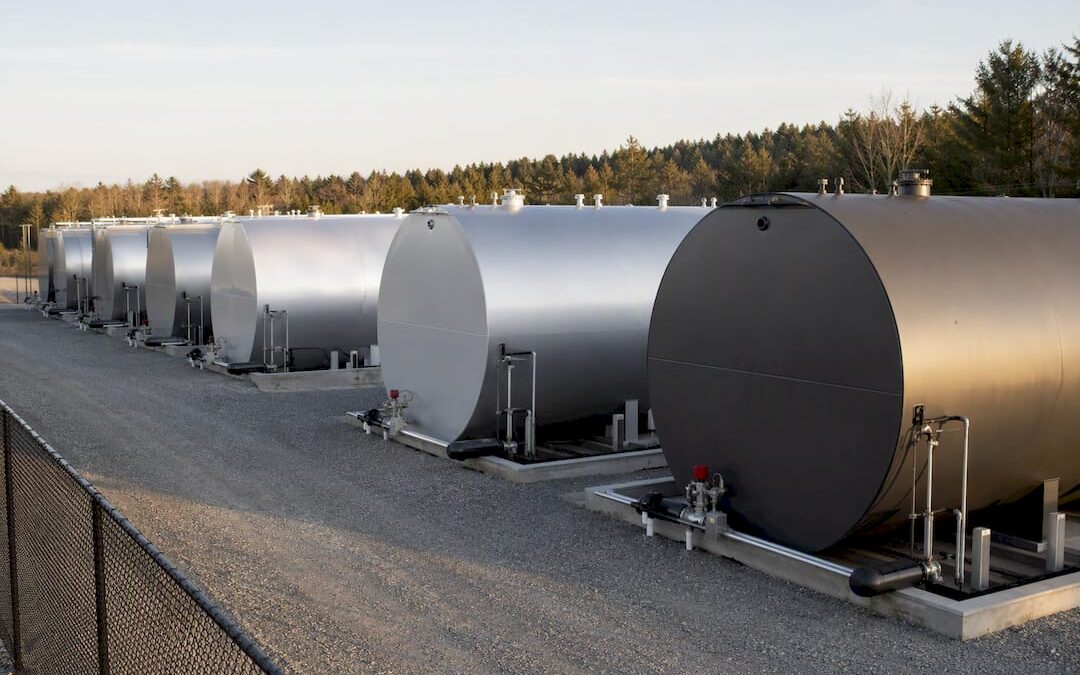 Fuel storage tanks at industrial site