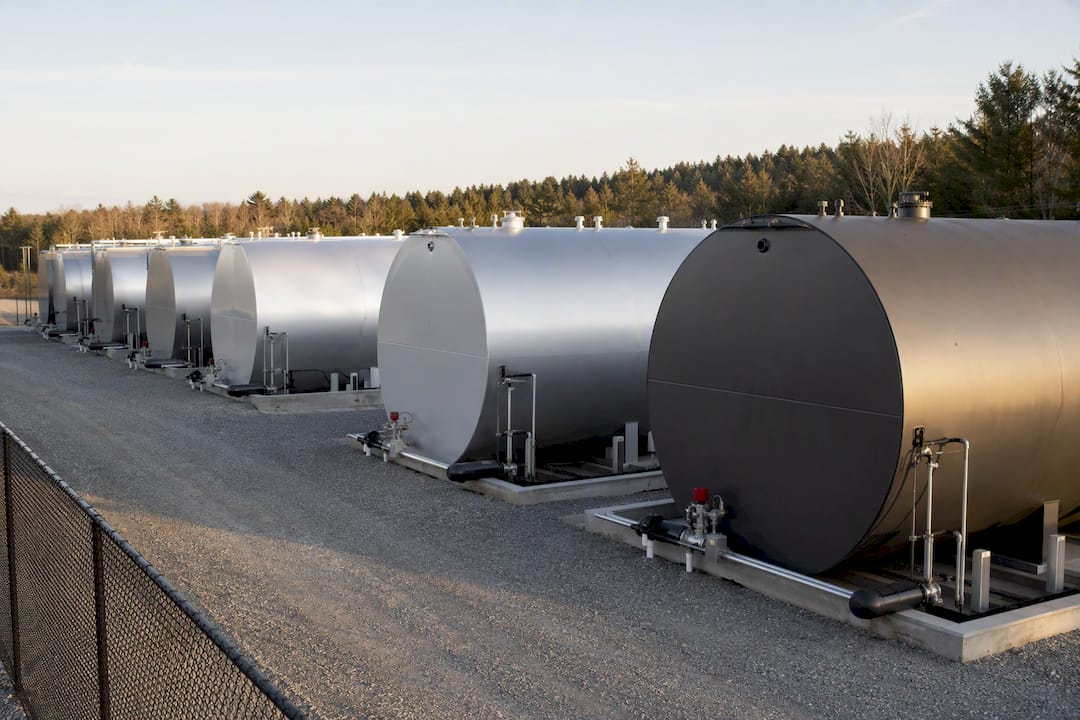 Fuel storage tanks at industrial site