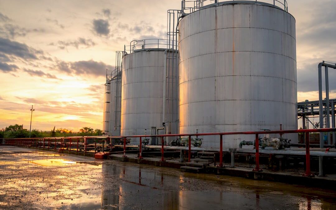 Diesel fuel storage tanks at facility