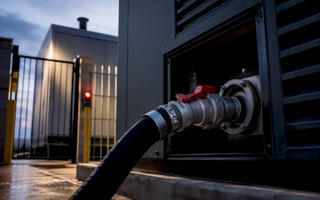 Emergency generator fuel connection at facility