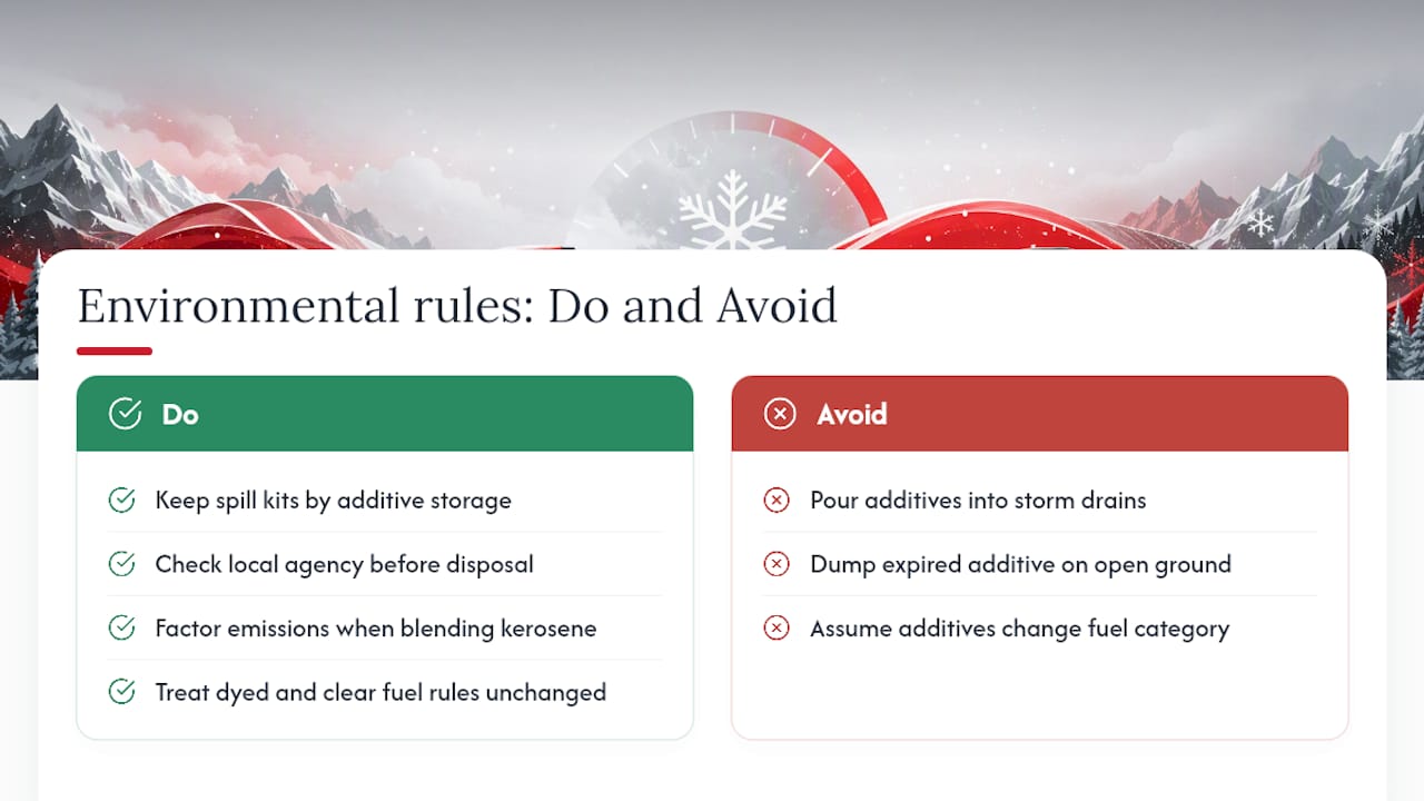 What Environmental Rules Affect Winter Diesel Additive Use? — overview diagram