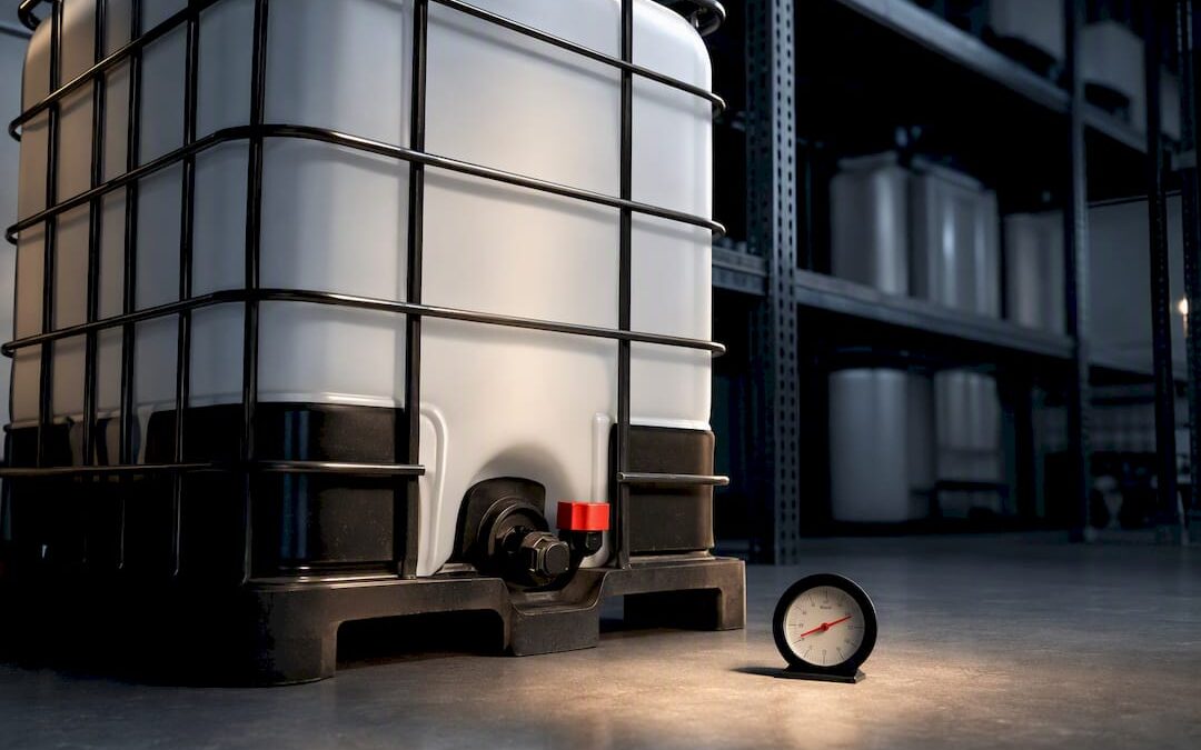 DEF tote beside storage temperature gauge