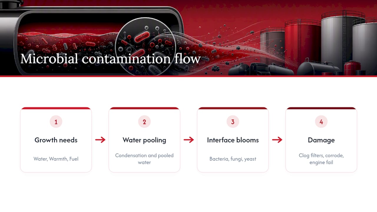 Shock Dose First: Diesel Algae Treatment for Fleets — 8–24 hr Contact 1 Conditions and effects of diesel contamination