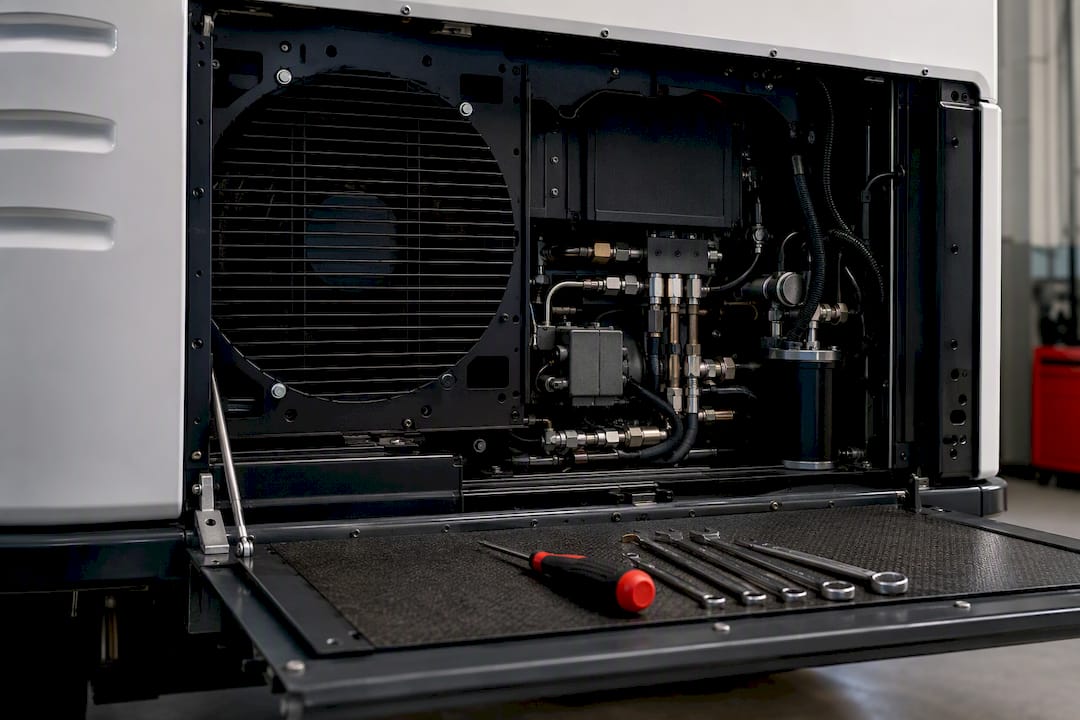 Wet Hosing for Fleet Managers: Choose a Vendor With 24/7 Backup and SLAs 1 Refrigeration service panel with repair tools