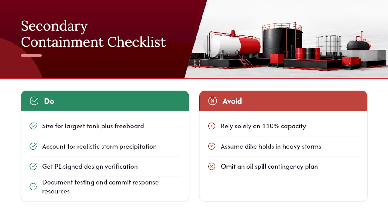 Secondary Containment and Sizing for Bulk Fuel Tanks — overview diagram