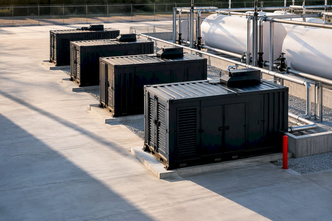 Containerized diesel generators at data center