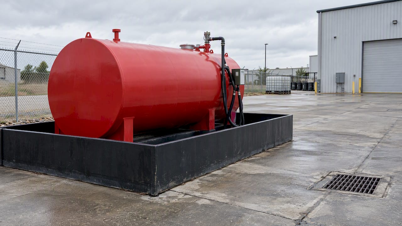 Rented fuel tank inside secondary containment