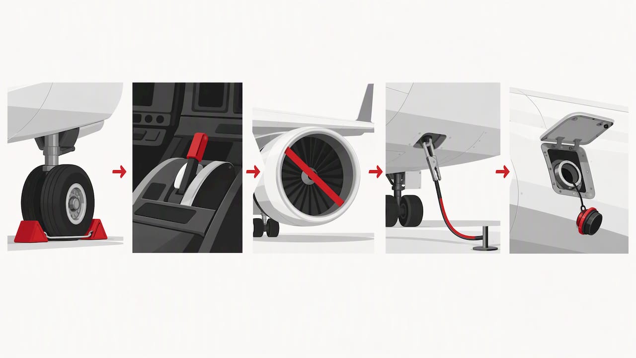 After Hours Fueling: Pilots and Ground Crews Check Pump Access First 1 Aircraft fueling safety steps shown in sequence