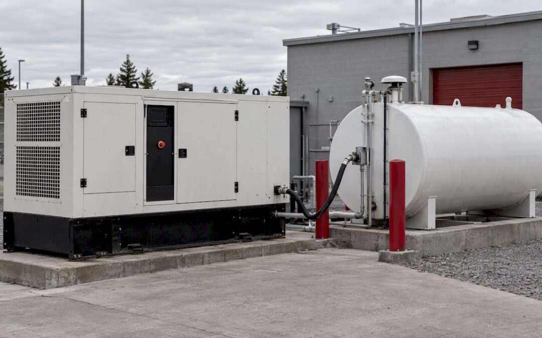 Backup generator and fuel reserve at utility yard