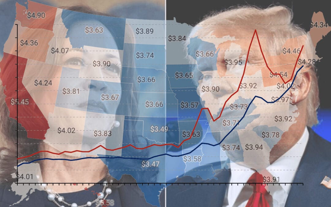 Nationwide fuel price analysis with fluctuating costs and regional variations.