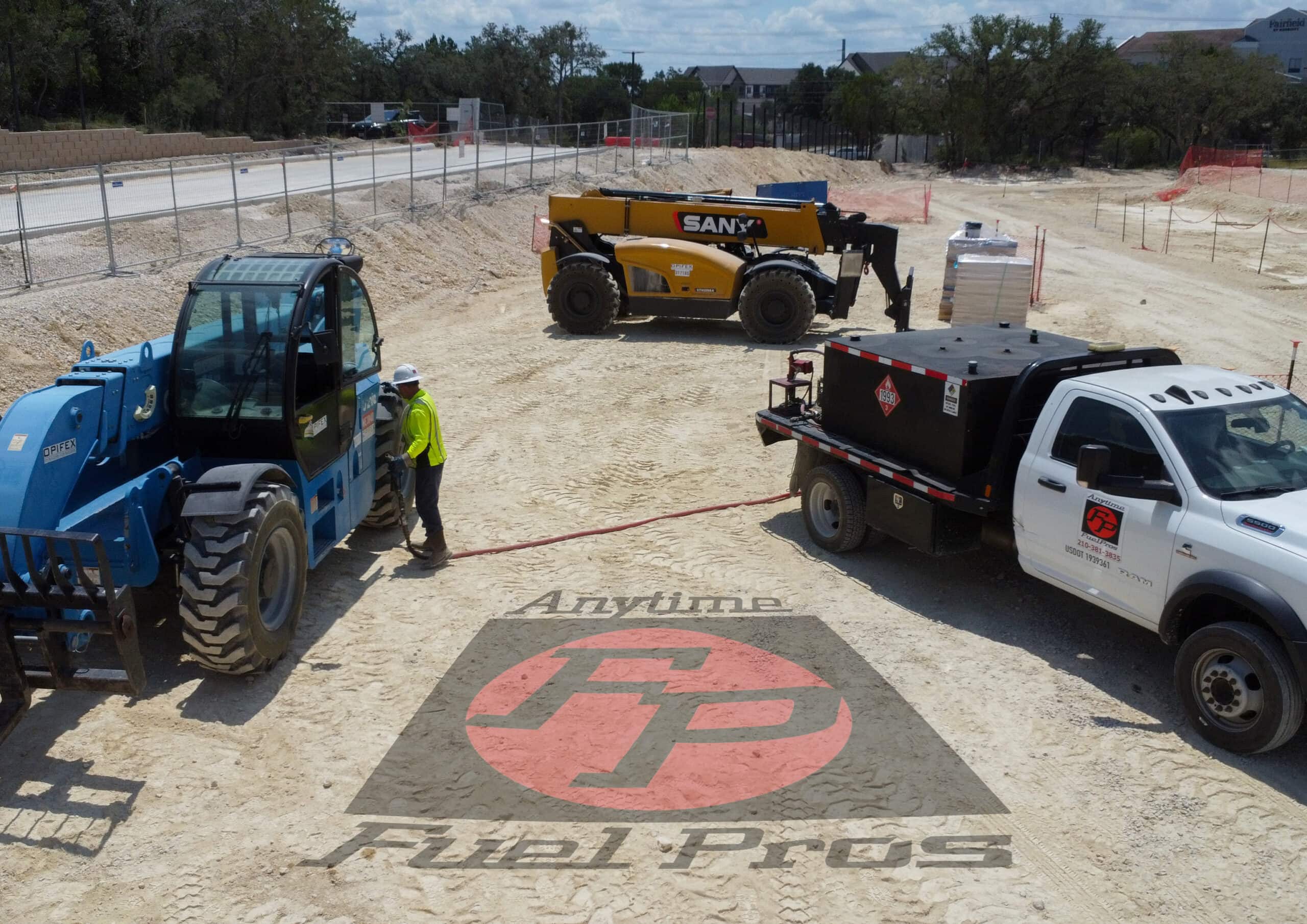 anytime fuel pros truck making diesel delivery