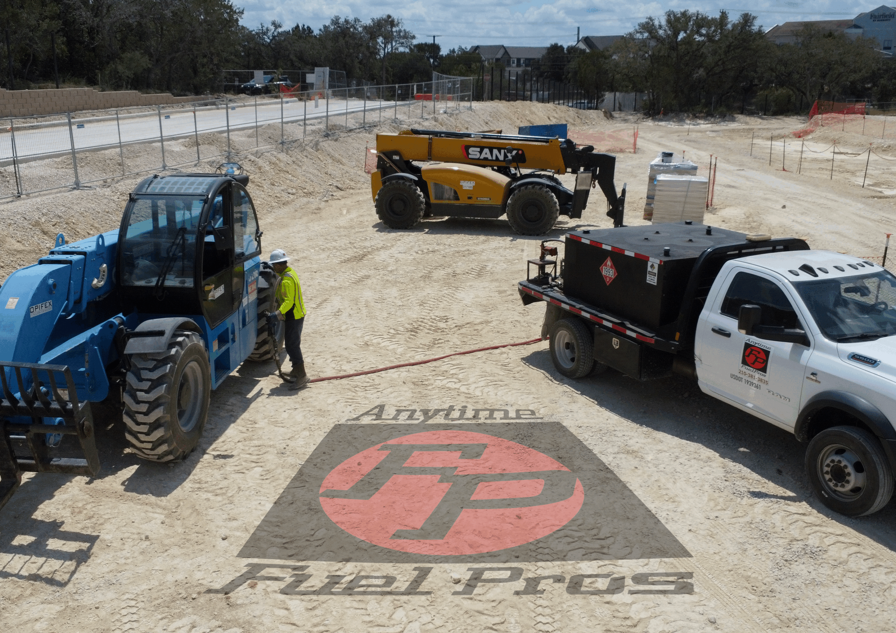anytime fuel pros truck making diesel delivery